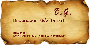 Braunauer Gábriel névjegykártya